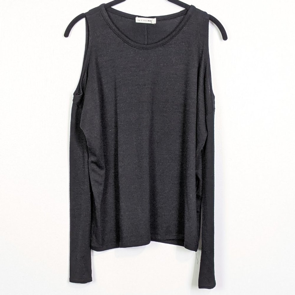 Rag & Bone Cold Shoulder Long Sleeve Sweater in Black Size XS